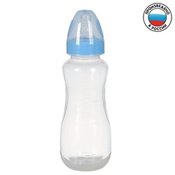 Бутылочка для кормления детская приталенная, 250 мл, от 0 мес., цвет синий