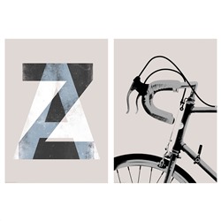 BILD БИЛЬД, Постер, Черно-белый велосипед, 50x70 см