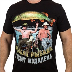 Мужская футболка «Путин и Шойгу на рыбалке». – Антисанкции,зажигаем в Туве! №287