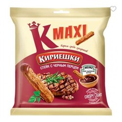 «Кириешки Maxi», сухарики со вкусом стейка с черным перцем и соусом барбекю, 80 гр.