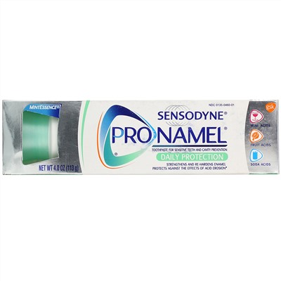 Sensodyne, ProNamel, зубная паста для ежедневной защиты, мятная эссенция, 113 г (4,0 унции)