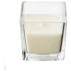 FRAMFÄRD ФРАМФЭРД, Ароматическая свеча в стакане, свежесть белья/белый, 8 см
