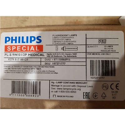 Лампа Philips PL-S 9W-01 (к облучателю Psoriasis) оптом или мелким оптом
