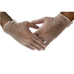 Одноразовые медицинские перчатки из поливинилхлорида, обладающего способностью увеличиваться в размерах в несколько раз №1366
