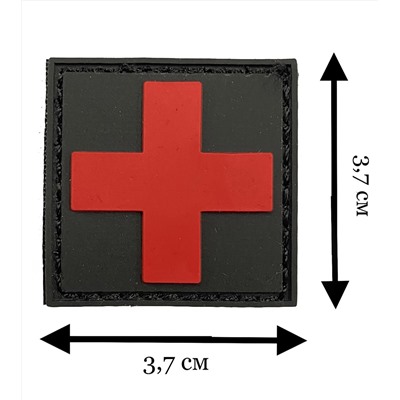 Медицинский патч "Красный крест" - Тактический патч с изображением красного креста. Хорошо подходит, например, для маркировки медицинских подсумков. Патч произведен по технологии Call Sign Patch: пластиковая подложка видна через отверстия в ткани, прорезанные лазером №73