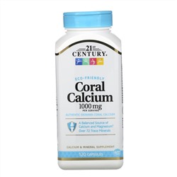 21st Century, Коралловый кальций, 1000 мг, 120 капсул