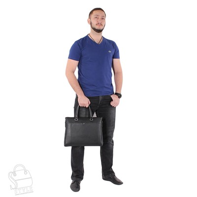 Портфель мужской кожаный 60021-5H black Heanbag
