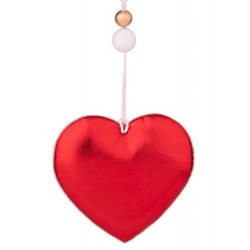 Новогоднее подвесное украшение "Красное сердечко" из полиуретана 8,5х1,5х8 см 86373 Феникс-Презент