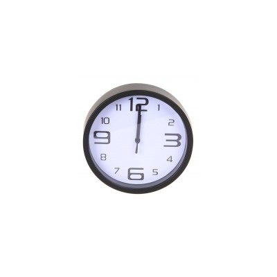 Настенные часы Perfeo PF-WC-001, круглые, диам. 20 см, чёрный корпус / белый циферблат (PF_C3058)