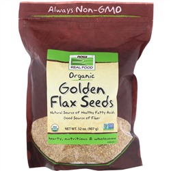 Now Foods, Real Food, Organic Golden Flax Seeds, 32 oz (907 g)