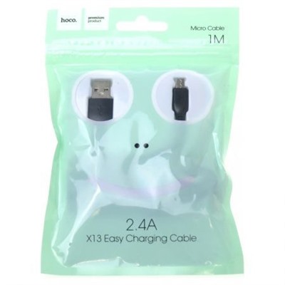 Кабель USB 2.0 Am=>micro B - 1.0 м, черный, Hoco X13 Easy charged