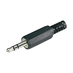 Штекер 3.5мм, 3-контактный, под пайку, на кабель, пластиковый корпус, Premier (1-041)