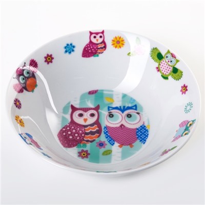 Набор детской посуды Доляна «Совушки», 3 предмета: кружка 230 мл, миска 400 мл, тарелка d=18 см