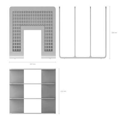 Лоток-сортер для бумаг вертикальный, 3 отделения, ErichKrause, серый