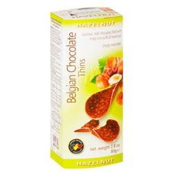 Шоколадные чипсы Belgian Chocolate Thins Лесной орех 80 гр Артикул: 5235 Количество: 6