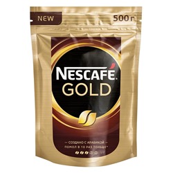 Кофе молотый в растворимом NESCAFE "Gold" сублимированный, 500г мягкая упаковка 621442
