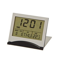 Будильник электрон+термометр, календарь, пластик, 6,2х7,2см