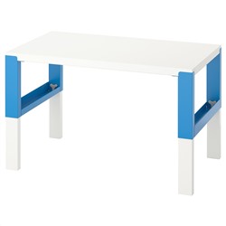 ПОЛЬ, Письменный стол, белый, синий, 96x58 см