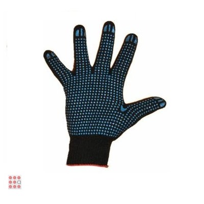 Рабочие перчатки хб с ПВХ 10класс 4 нити чёрные