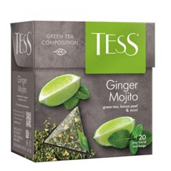 Чай Тесс Ginger Mojito зелёный аромат. 1,8 г х 20 пирам.