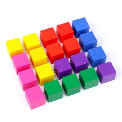 Кубики «Цветные» 20 элементов