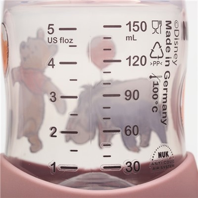 Поильник непроливайка с мягким носиком и ручками, FC+, 150 мл., Винни, цвет розовый