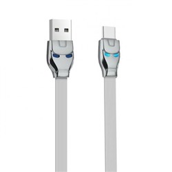 Кабель USB 3.1 Type C(m) - USB 2.0 Am - 1.2 м, плоский, серебристый, Hoco U14 Steel Man