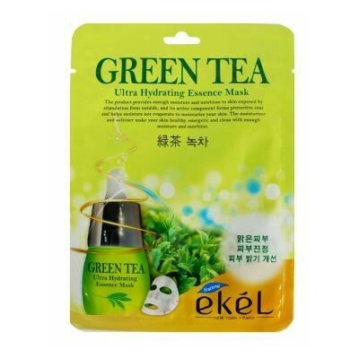 Sale! Корейская Маска с экстрактом зеленого чая противовоспалительный и антиоксидантный эффект,  Ekel Green Tea Ultra Hydrating Mask, 25 мл.