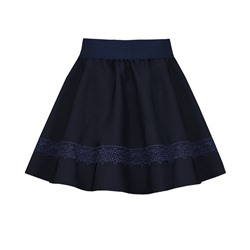 Школьная синяя юбка с кружевом для девочки 82397-ДШ21