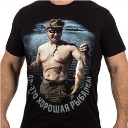Мужская футболка с Путиным – Антисанкции,зажигаем в Туве! №287Б