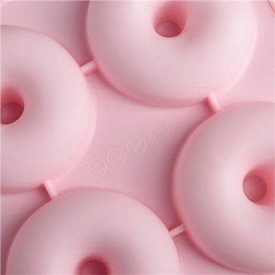Форма для выпечки Доляна «Пончик», 26×18 см, 6 ячеек, 7,5×7,5×2,5 см, цвет МИКС