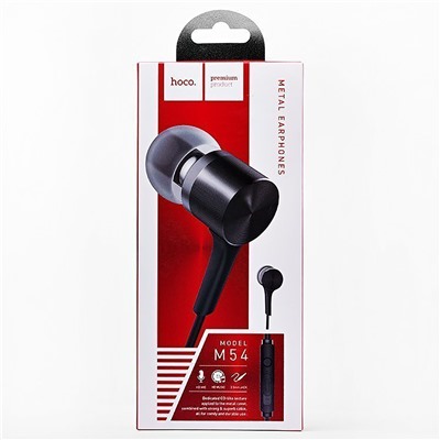 Проводные наушники с микрофоном внутриканальные Hoco M54 Pure music, 3.5 Jack (black)