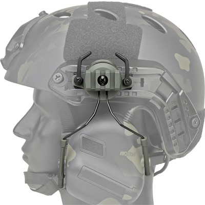 Крепление для активных наушников на шлем (олива) - Подходит для большинства современных баллистических шлемов. Имеется RIS-планка для установки дополнительного оборудования: фонаря, экшн камеры, оптики, приборов ночного видения и т.д.№50