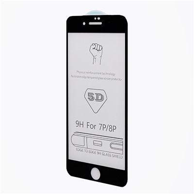 Защитное стекло Full Screen 3D Flat для "Apple iPhone 7 Plus/iPhone 8 Plus" (black) (тех.уп.)