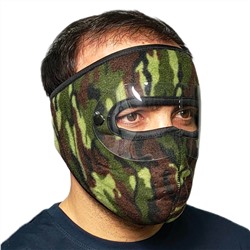Камуфляжная флисовая маска с очками - лучший ветрозащитный подшлемник