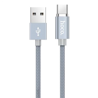 Кабель USB 3.1 Type C(m) - USB 2.0 Am - 1.0 м, магнит. разъем, ткан. оплетка, серый, Hoco U40A