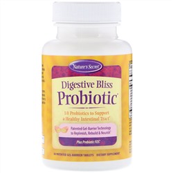 Nature's Secret, Пищеварительный пробиотик Bliss, 30 запатентованных таблеток в желатиновой оболочке