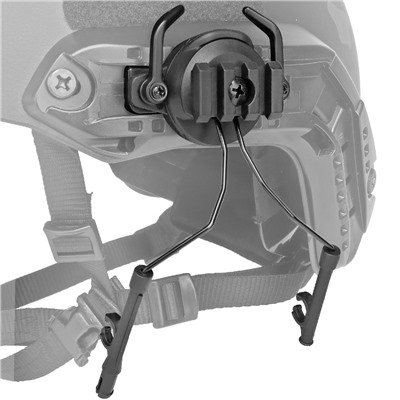 Адаптеры для крепления наушников к рельсе шлема (черные) - Габариты: 150 х 90 х 45 мм, вес: 130 г. Адаптеры легко устанавливаются, ударопрочные, не стесняют обзор и движение. Регулируемое расстояние между гарнитурой и ухом. Кронштейн имеет вспомогательные направляющие для аксессуаров№52