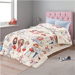 Одеяло Поплин облегченное -15  с детским рисунком (Лен-Хлопок) - "Стиляги"
