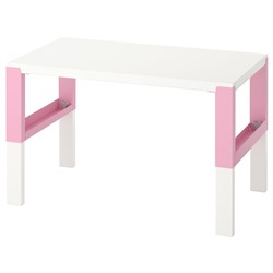 ПОЛЬ, Письменный стол, белый, розовый, 96x58 см