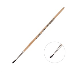 Кисть Белка круглая № 1 (диаметр обоймы 1 мм; длина волоса 10 мм), деревянная ручка, Calligrata