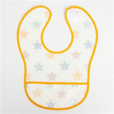 Нагрудник детский непромокаемый, с карманом «Звёзды», цвет жёлтый