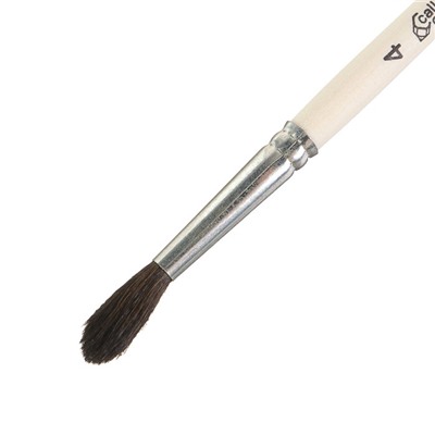 Кисть Белка круглая № 4 (диаметр обоймы 4 мм; длина волоса 18 мм), деревянная ручка, Calligrata