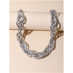 Цепное ожерелье текстурированный металлический