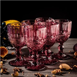 Набор бокалов Magistro «Ла-Манш», 250 мл, 9×17 см, 6 шт, цвет розовый