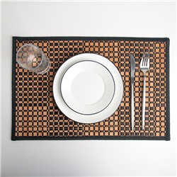 Салфетка сервировочная на стол «Шахматы», 45,5×30 см, цвет чёрный