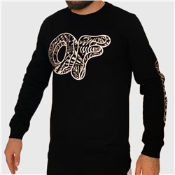 Молодежный мужской пуловер OF – трендовый граффити принт на груди и рукаве №101