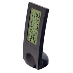 Часы будильник Perfeo PF-SL2098 GLASS", температура, дата, черные (PF_A4854)"