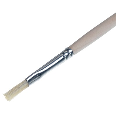 Кисть Щетина плоская № 4 (ширина обоймы 4 мм; длина волоса 12 мм), деревянная ручка, Calligrata