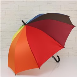 Зонт - трость полуавтоматический «Радужное настроение», 10 спиц, R = 57 см, разноцветный